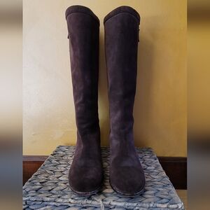 J. Crew Sz 8 Elegant Brown Knee-High Women's Boots 1 Inch Heel 5 Inch Width